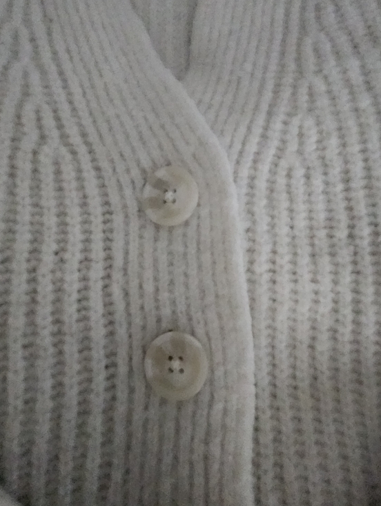 Universal Thread Cream Ribbed Cardigan Sweater, Size Medium - Picture 4 of 4